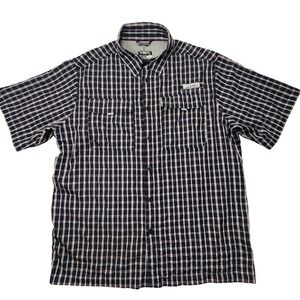 Habit Mens L/G Short Sleeve Plaid Fishing Shirt Vented UPF 40+ Outdoor